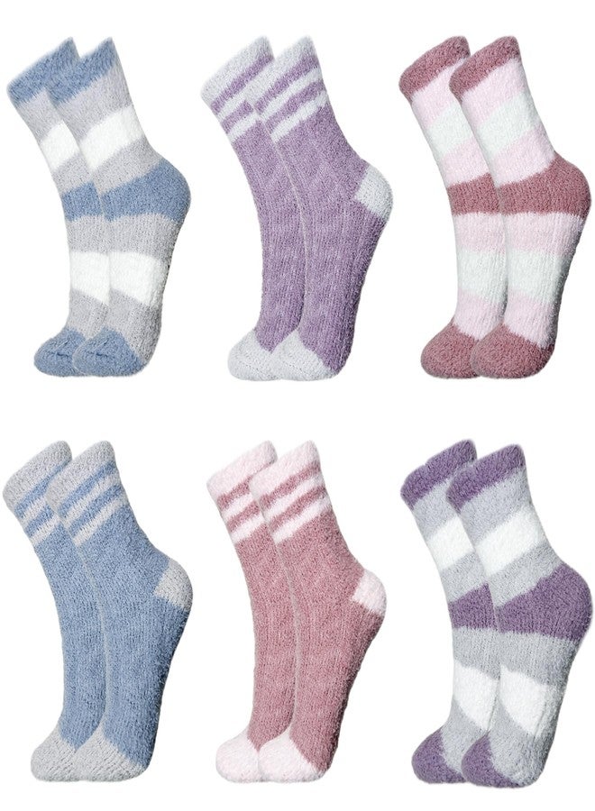 Popuid Womens Fuzzy Socks, Cozy Fluffy Slipper Sock, Soft Winter Plush Socks Comfy Home Sleep Xmas Gift for Adults (Set 1) - Image 1